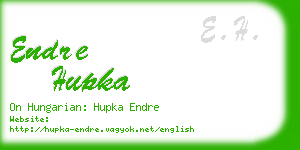 endre hupka business card